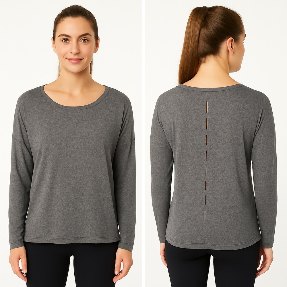 CALIA by Carrie Underwood Gray Long Sleeve Modal Blend Relaxed Fit Active Top M